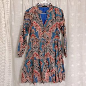 J. Crew A-Line Poplin Ratti Paisley Dress XS